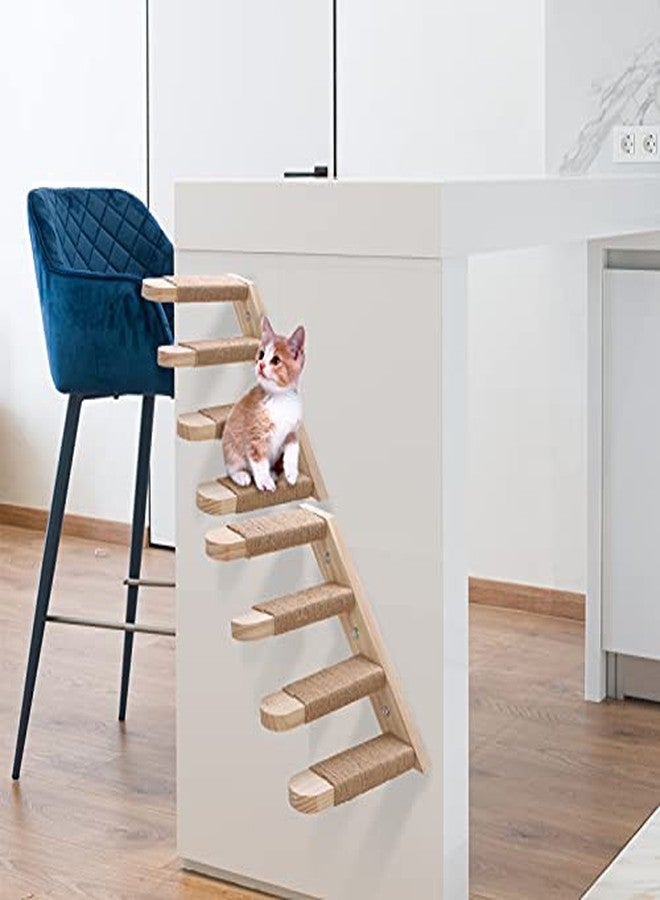 Strdfeve 2 Pack Wall Mounted Cat Steps with Sisal Scratching, Wooden Cat Jumping Stairs with Jute Rope Heavy Duty Cat Climbing Shelves Cat Wall Perch Furniture for Cat Condos Hammock House - Image 5